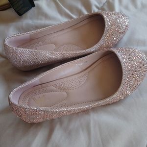 Rosegold sparkle flats